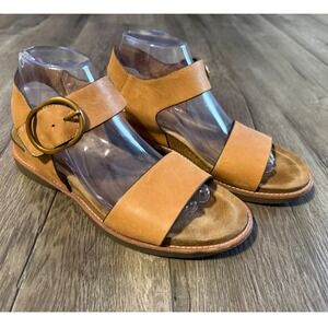 Sofft Womens SF0015856 Tan Leather Buckle Ankle Strap Sandals Size 8.5M